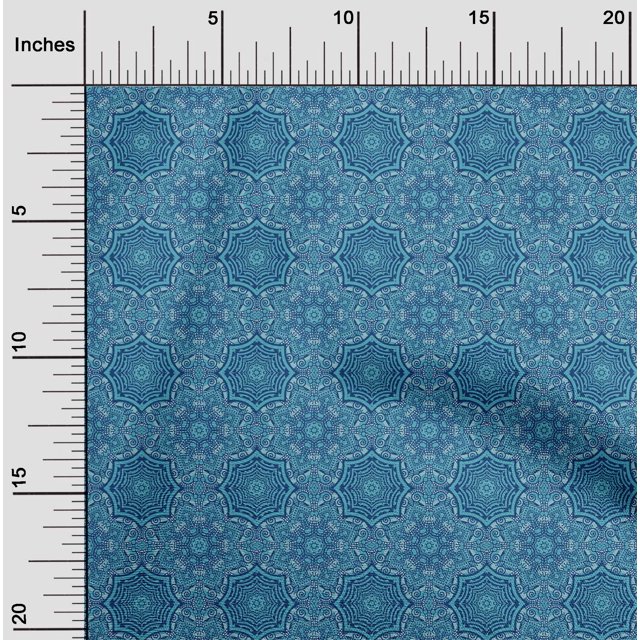 oneOone Cotton Poplin Fabric Swirl & Mandala Floral Decor Fabric Printed BTY 42 Inches Wide