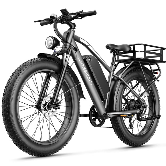 Jasion EB5 MAX Electric Bike for Adults with 1500W Peak Motor, 48V 15Ah Battery Electric Mountain Bike, 26" x 4.0" Fat Tire Ebike, Shimano 7-Speed Bicycle UL2849