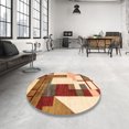 thumbnail image 4 of Ahgly Company Tapis d'Intérieur Lavable en Machine Carré Abstrait Jaune, 8 Pieds Carré, 4 of 7