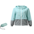 thumbnail image 2 of Qiylii Femmes Veste de Pluie Packable Couleur Extérieure Bloc Coupe-Vent à Capuche, 2 of 6