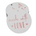 thumbnail image 1 of Inkdotpot 100 Pack Made With Love Text Favor Paper Tags Craft Real Rose Gold Foil Hang Tags, 1 of 6