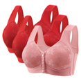 thumbnail image 1 of Posijego 3 Pack Bra for Women Front Closure Push up Everyday Bras Full Coverage Support Wireless Bras, 1 of 2
