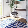 thumbnail image 2 of Meridian Furniture Ring Soft Gray Velvet Counter Stool in Brushed Chrome Finish, 2 of 5