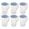 thumbnail image 1 of Sterilite 2 Quart Plastic Hinged Pitcher with Comfort Grip Handle, Blue, 6-Pack, 1 of 9