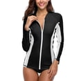 thumbnail image 1 of Charmo Womens Rash Guard Shirt Long Sleeve Raglan Sun Protection Swim Shirt Bathing Suit UPF 50, 1 of 5