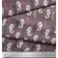 thumbnail image 2 of Soimoi Poly Georgette Fabric Jellyfish & Seahorse Ocean Printed Craft Fabric by The Yard 42 Inch Wide, 2 of 3