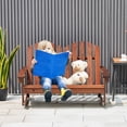 thumbnail image 2 of Costway 2 Person Kid Adirondack Rocking Chair Outdoor Backrest Armrest Solid Wood Coffee, 2 of 9