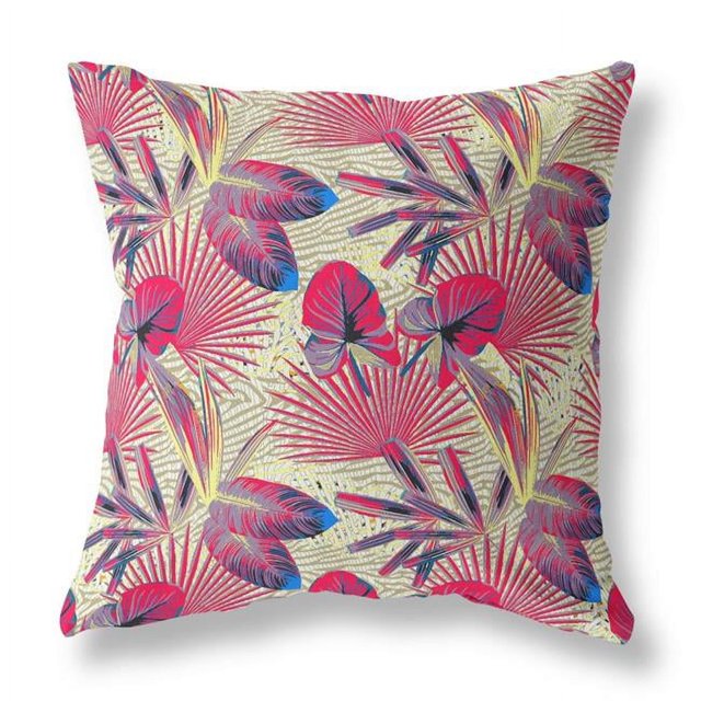 HomeRoots 414188 26 Po Rose & Jaune Tropical Intérieur & Extérieur Coussin & 44; Rouge & 44; Bleu & Or