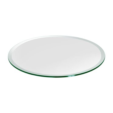 Dulles Glass Dessus de Table en Verre Trempé Rond de 18 Pouces, 1/2 Pouce d'Épaisseur