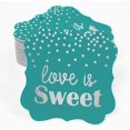 thumbnail image 2 of Inkdotpot Real Silver Foil Love Is Sweet Wedding Tags Favor Bracket Shape Hang Pack Of 100 Paper Tags, 2 of 6