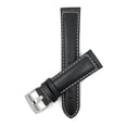 thumbnail image 1 of 20mm Leather Watch Band Strap, Mat Finish, White Stitching, Stainless Steel Buckle, 1 of 7