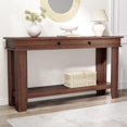 thumbnail image 4 of 54" Farmhouse Console Table with Drawers - Wooden Entryway Table with Open Shelf for Sofa, Hallway & Living Room, 4 of 7