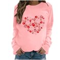 thumbnail image 2 of Styesk Chandails à Manches Longues pour Femmes, Imprimé de Cœur, Hauts de Sortie, T-Shirts Confortables et Doux à Col Rond, Chandail à Enfiler, Mode, Ample, Léger, Chandail en Molleton, Graphique de la Saint-Valentin, Hauts Décontractés, 2 of 3