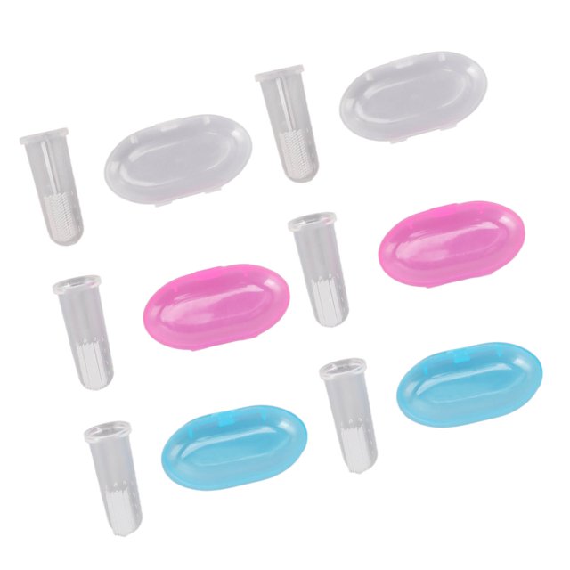 Toddler Finger Toothbrush, 6PCS Soft Bristles Baby Finger Toothbrush for Training Teething