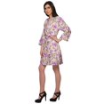 thumbnail image 3 of Moomaya Short Robe For Women Plus Size Printed Cotton Robe Lightweight Nightwear, 3 of 5