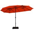thumbnail image 3 of Patiojoy 15' Outdoor LED Patio Double-Sided Umbrella w/Base Orange, 3 of 5