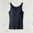 thumbnail image 4 of Meichang Ribbed Tank Tops with Built in Bras Scoop Neck Sleeveless Strap Shirt Solid Casual Shelf Bra Camisole Top, 4 of 6