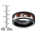 thumbnail image 3 of Men's Black Tungsten Hunting Ring Wedding Band Wood Deer Nature 8MM, 3 of 5