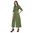 thumbnail image 3 of Moomaya Printed Front Slit A-Line Kurtis For Women Short Sleeve Summer Kurta, 3 of 5