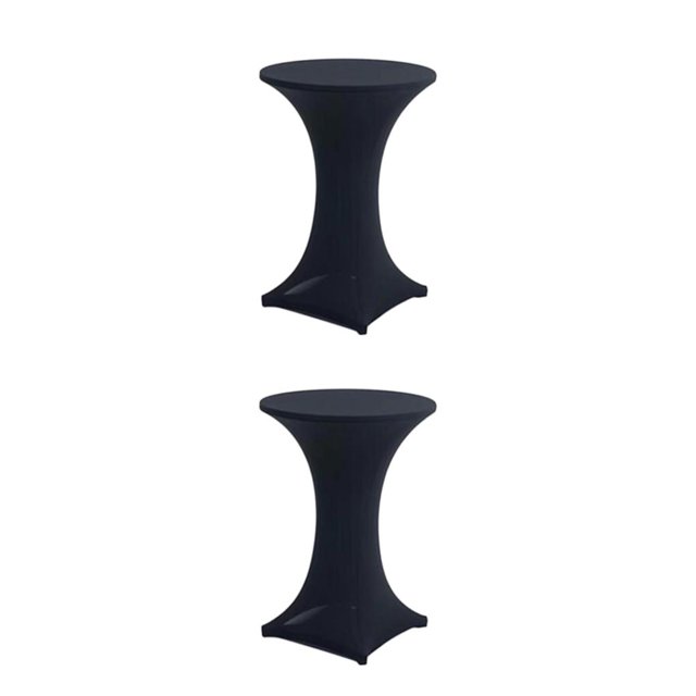 relayinert Versatile Elastic Cocktail Table Set Fitting For Any Occasion Hotel Wedding Party Table Cover black 2Set
