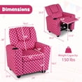 thumbnail image 3 of Costway Fauteuil Inclinable pour Enfants avec Porte-Gobelet avec Dossier et Repose-Pieds Réglables pour Garçons et Filles Rose+blanc, 3 of 10
