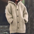 thumbnail image 2 of Pompotops Cardigan à Capuche Épais pour Femmes, Manteau Uni, Liquidation, 2 of 7