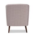 thumbnail image 4 of Baxton Studio Chaise d'Appoint en Tissu à Pied-de-Poule en Brun et Blanc, 4 of 9