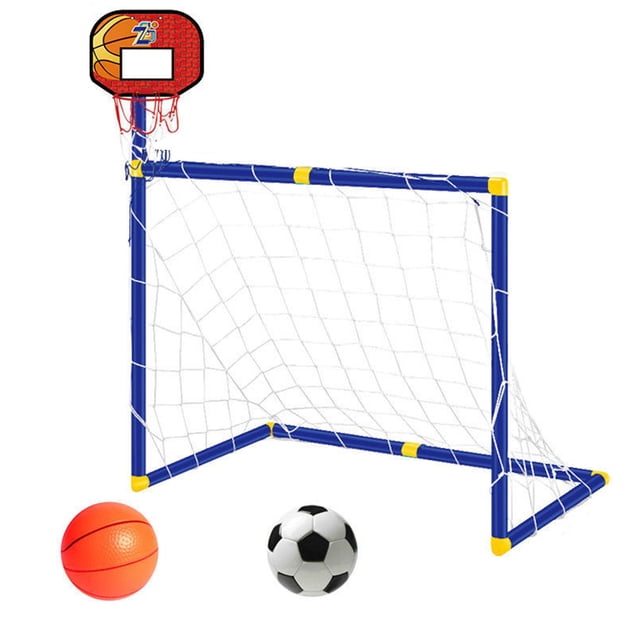 ZLight Basketball Hoop With Soccer Goal Net 2 In 1 Sports Goal Board Offers Fun Indoor Outdoor Activities Yards