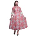 thumbnail image 1 of Bimba Robe Anarkali Océan Rose Pâle2 pour Femmes Kurti Imprimé Ethnique Indien Longue Kurta Robe de Soirée Petite, 1 of 6