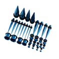 thumbnail image 4 of Decodeary 36 Pcs Jauges d'Oreille Kit d'Étirement Plugs 14G-00G Rallonges à la Mode et Confortables Bleu Foncé 36 Pcs 5Ensemble, 4 of 6