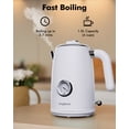 thumbnail image 2 of 1L Portable Stainless Steel Electric Kettle, Travel Mini Boiler, Auto Shut-Off, Cool Touch, White, 2 of 9