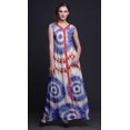 thumbnail image 2 of Bimba Robe Maxi Décontractée Teinture sur Nœuds pour Femme à Col en V Sans Manches avec Fente avant Imprimée Boho-Medium, 2 of 5