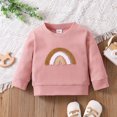 thumbnail image 1 of PatPat Baby Boy/Girl Rainbow Pattern Waffle Long-sleeve Pullover Sweatshirt, 1 of 6