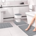 thumbnail image 4 of TopLLC Memory Foam Bath Mat 4 Set Bathroom Rugs For 4 Pcs Toilet Mats Universal Soft Comfortable Water Absorption Non-Slip Thick Machine Washable Easier To Dry Dark Carpets Suits, 4 of 9