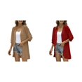 thumbnail image 1 of (2-Pack) Kcodviy Women Casual Cardigan Three Women Lavender Sweater Quarter Sleeve Open Front Cardigan Plus Lightweight Dots Cardigan Draped Cardigan for Women Plus Size Ruffles Cardigan, 1 of 7