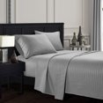 thumbnail image 1 of YYAO Full Size Luxurious Striped Sheet Set for Home Hotel, 4 Piece, Gray, 1 of 1