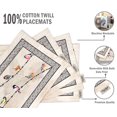 thumbnail image 4 of Vargottam Napperons - Napperon pour Table à Manger, Ensemble de 4 - Serviette en Coton Imprimée et Réversible - Napperons d'Intérieur pour Table de Maison et de Cuisine - Oiseau (Beige), 4 of 5