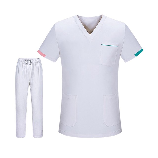 Tachiuwa Unisex Scrubs Set Classic Durable Male Female Skin Friendly Nurses Week Gift M