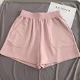 thumbnail image 2 of Womens Solid Color High Waisted Loose Slimming Wide Leg Pants Solid Color Casual Shorts, 2 of 5