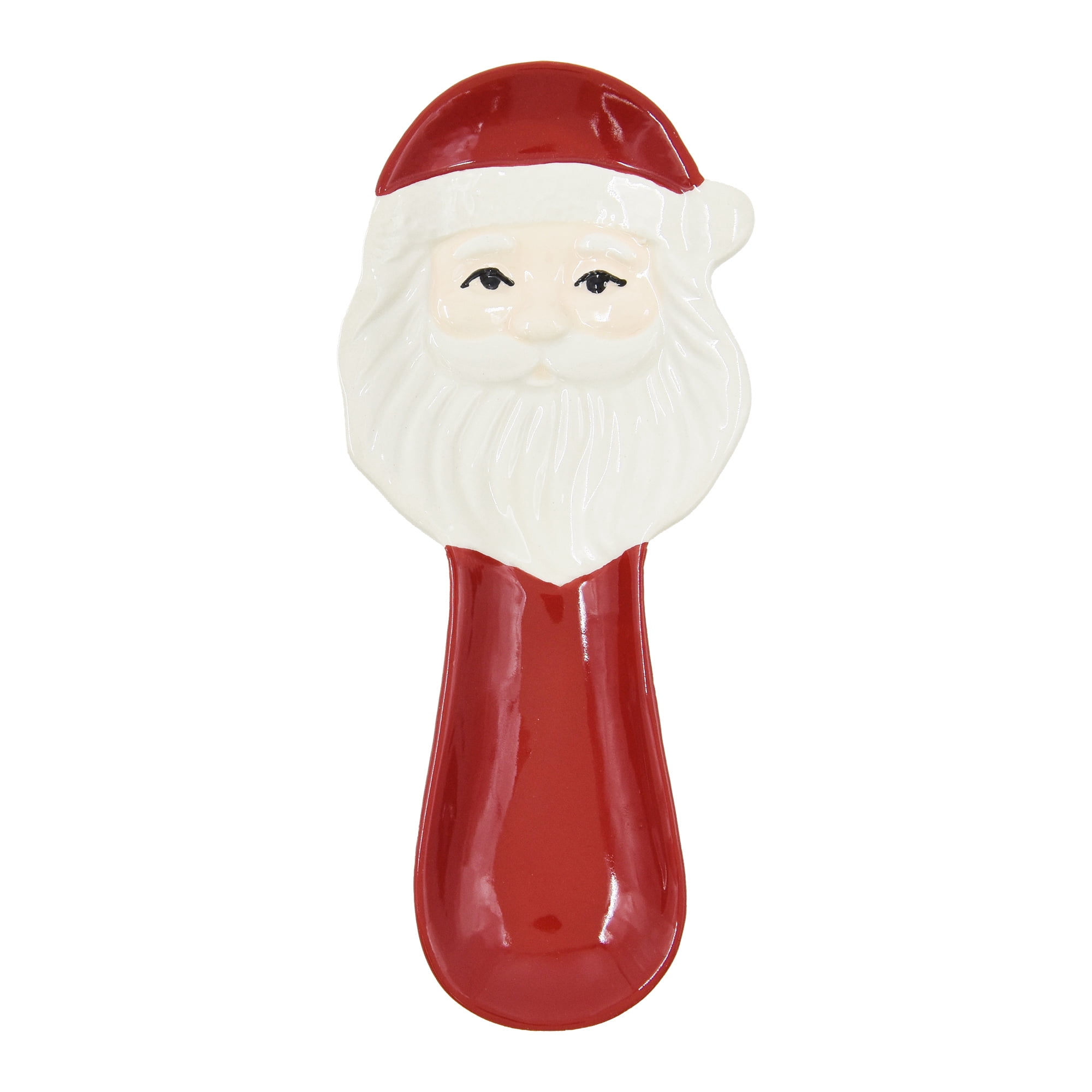 Holiday Time Cranberry Spice Kids Collection Santa Spoon Rest, Stoneware, Multicolor, Dinnerware for Adult, 1-Piece