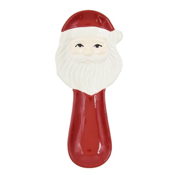 Holiday Time Cranberry Spice Kids Collection Repose-cuillère de Noël avec Père Noël, en grès, multicolore, vaisselle pour adultes, 1 pièce