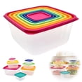 thumbnail image 1 of Dvumao Kitchen Utensils , Ensemble de Rangement Alimentaire en Plastique Arc-en-Ciel Multicolore 14 Unités Idéal pour le Rangement des Restes et le Réchauffage, Cadeaux pour Maman, 1 of 8