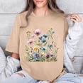 thumbnail image 5 of RKSTN Hauts d'Été pour Femmes 2024 Décontractés Coupe Ample Polyvalents T-Shirts Graphiques Mode à Imprimé Floral Respirants Manches Courtes Col Rond T-shirt Blouses, Cadeaux de la Fête des Mères, 5 of 5