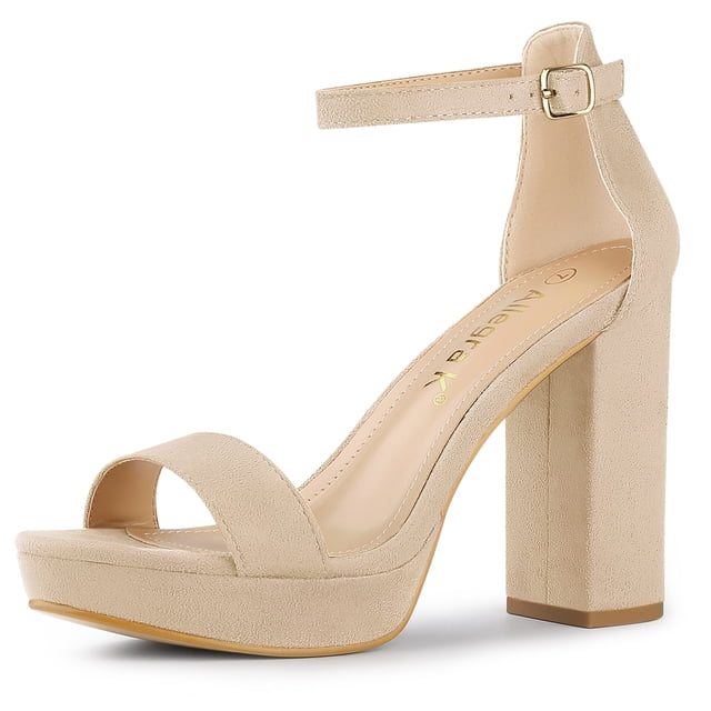 BLISSFUL STEP Women's Open Toe Platform Ankle Strap Chunky Heel Sandals