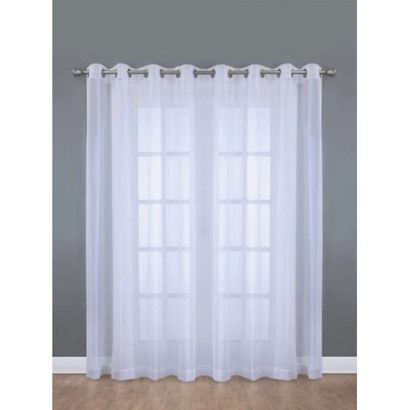 Loft Living Volker Contemporary Wide Width Grommet Single Curtain Voile Sheer 112" x 84" in White