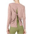 thumbnail image 1 of Hvobtty Longues Chemise à Manches pour Femme à Col Rond, Haut à Col Rond Uni Ample Décontracté de Sport à Manches Longues Roulées, Haut de Sport à Manches Longues, Haut à Manches Longues, Haut/chemise à Col Rond, 1 of 4