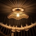thumbnail image 4 of EGNMCR Hand Woven Hat Lamp Shade Retroes Rattan Overhead Shade Handwoven Home Lighting For Guesthouse Restaurant And Living Room Paper lampshade, 4 of 7