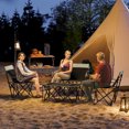 thumbnail image 2 of Outsunny Ensemble de 4 Tables et Chaises de Camping Pliantes Portatives, Gris, 2 of 10