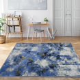 thumbnail image 1 of JV Home Area Rug Elegance Blue Yellow White 4'x6' Washable Carpet Anti Slip, 1 of 6