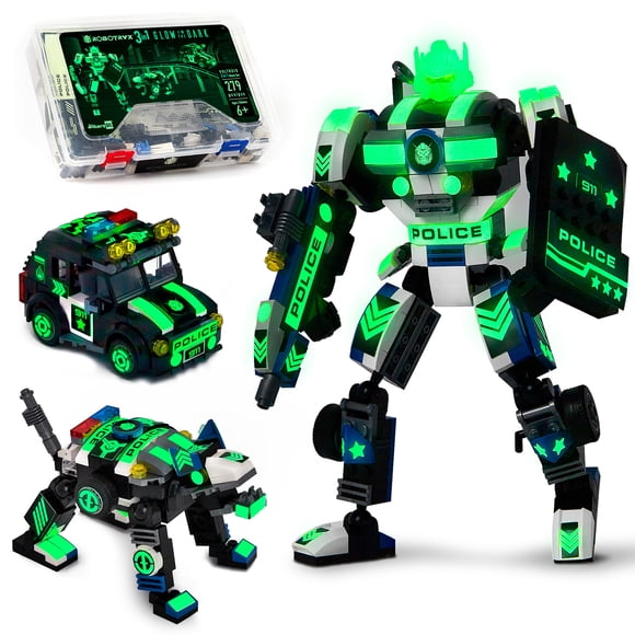 JitteryGit Robot de Police Jouet de Construction STIM pour Garçons / Cadeau pour Enfants de 6 7 8 9 10 11 Ans